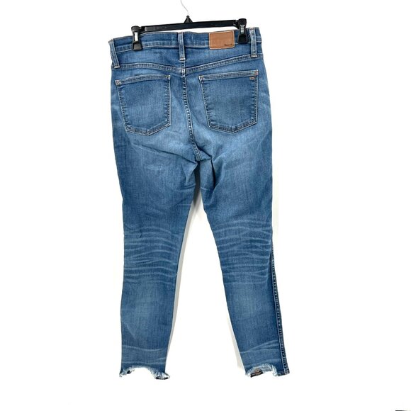Madewell 10" High-Rise Skinny Jeans Chewed-Hem Edition exposed button fly 29 - Picture 11 of 16